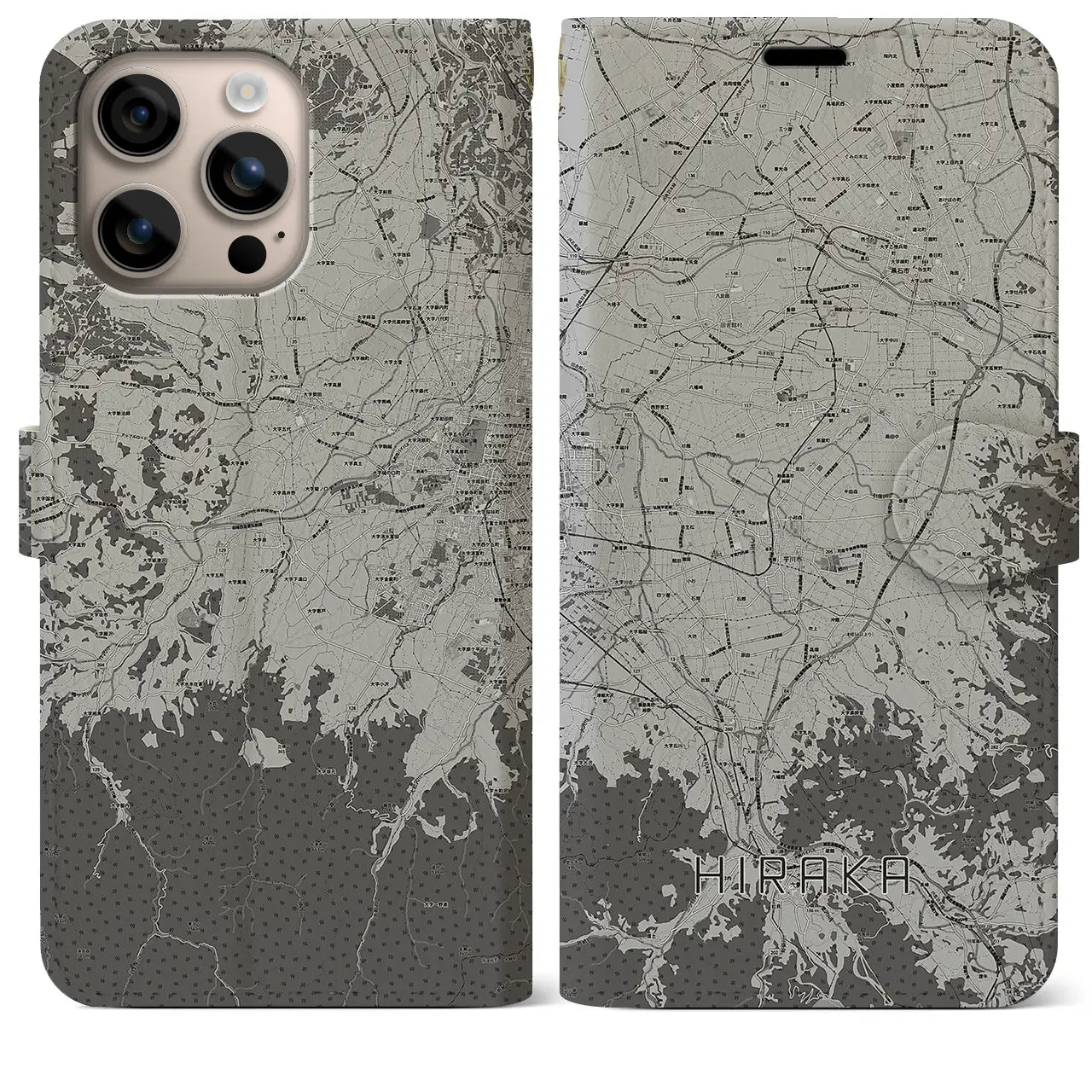 【平賀（青森県）】地図柄iPhoneケース（手帳タイプ）