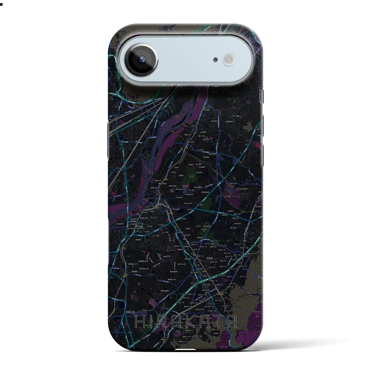 【枚方（大阪府）】地図柄iPhoneケース（バックカバータイプ）