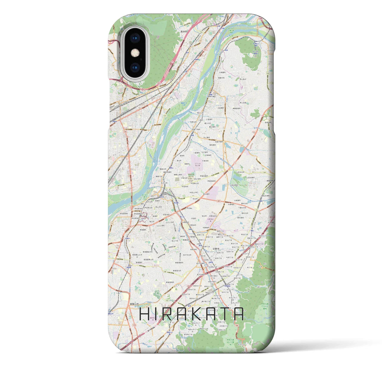 【枚方（大阪府）】地図柄iPhoneケース（バックカバータイプ）