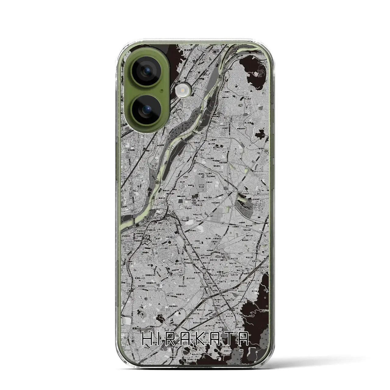 【枚方（大阪府）】地図柄iPhoneケース（クリアタイプ）