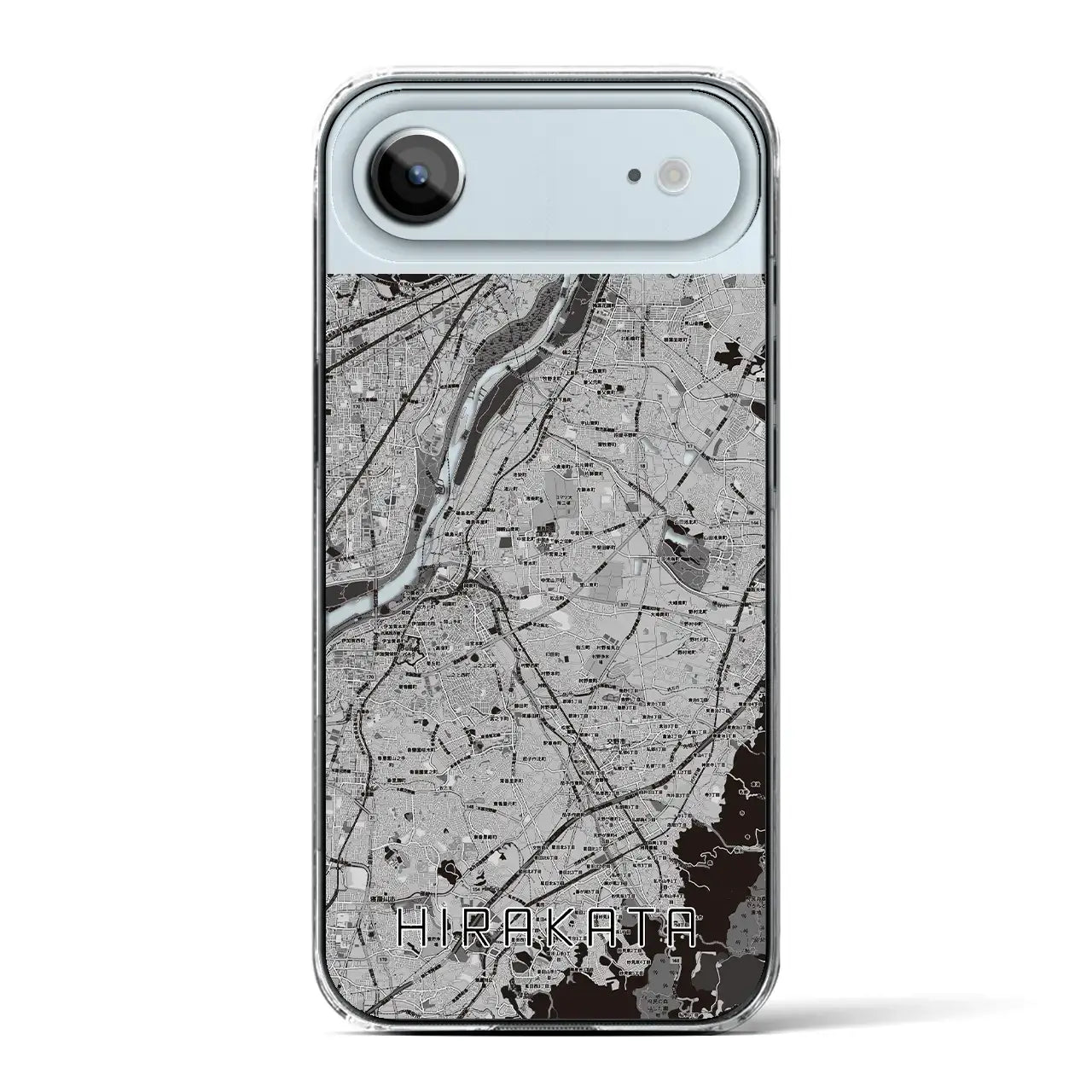 【枚方（大阪府）】地図柄iPhoneケース（クリアタイプ）