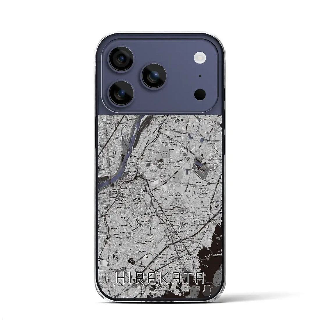 【枚方（大阪府）】地図柄iPhoneケース（クリアタイプ）