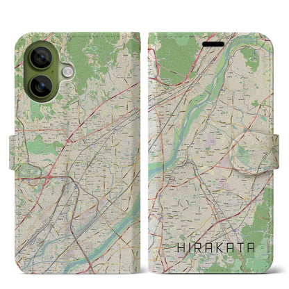 【枚方（大阪府）】地図柄iPhoneケース（手帳タイプ）