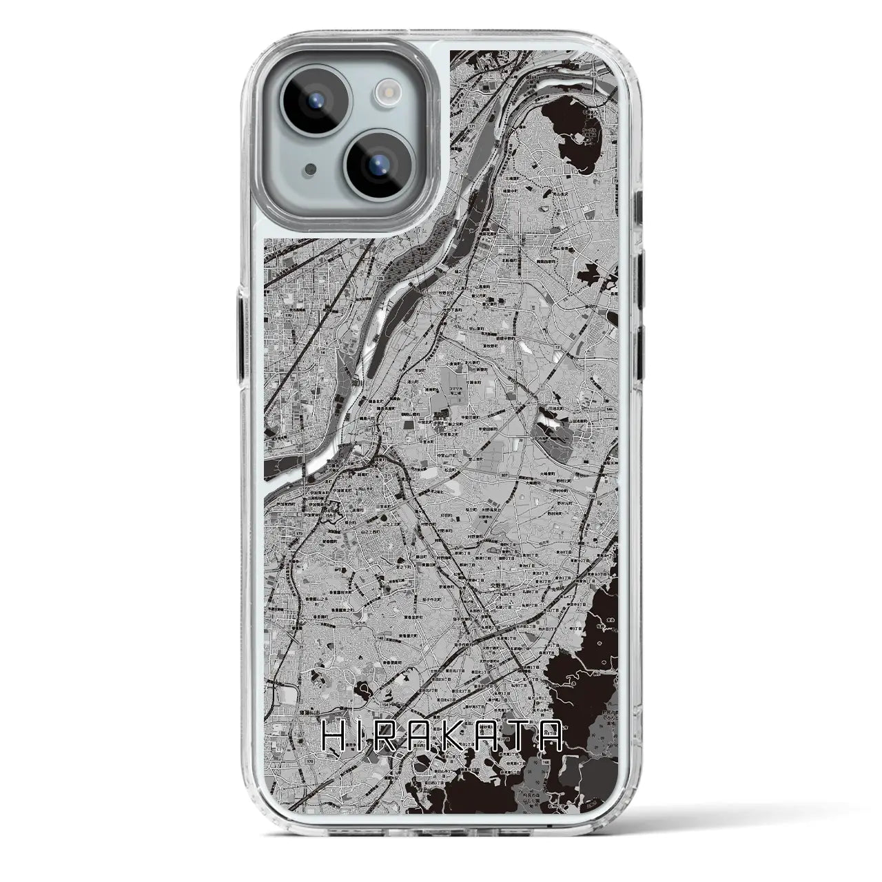 【枚方（大阪府）】地図柄iPhoneケース（MagSafeタイプ）