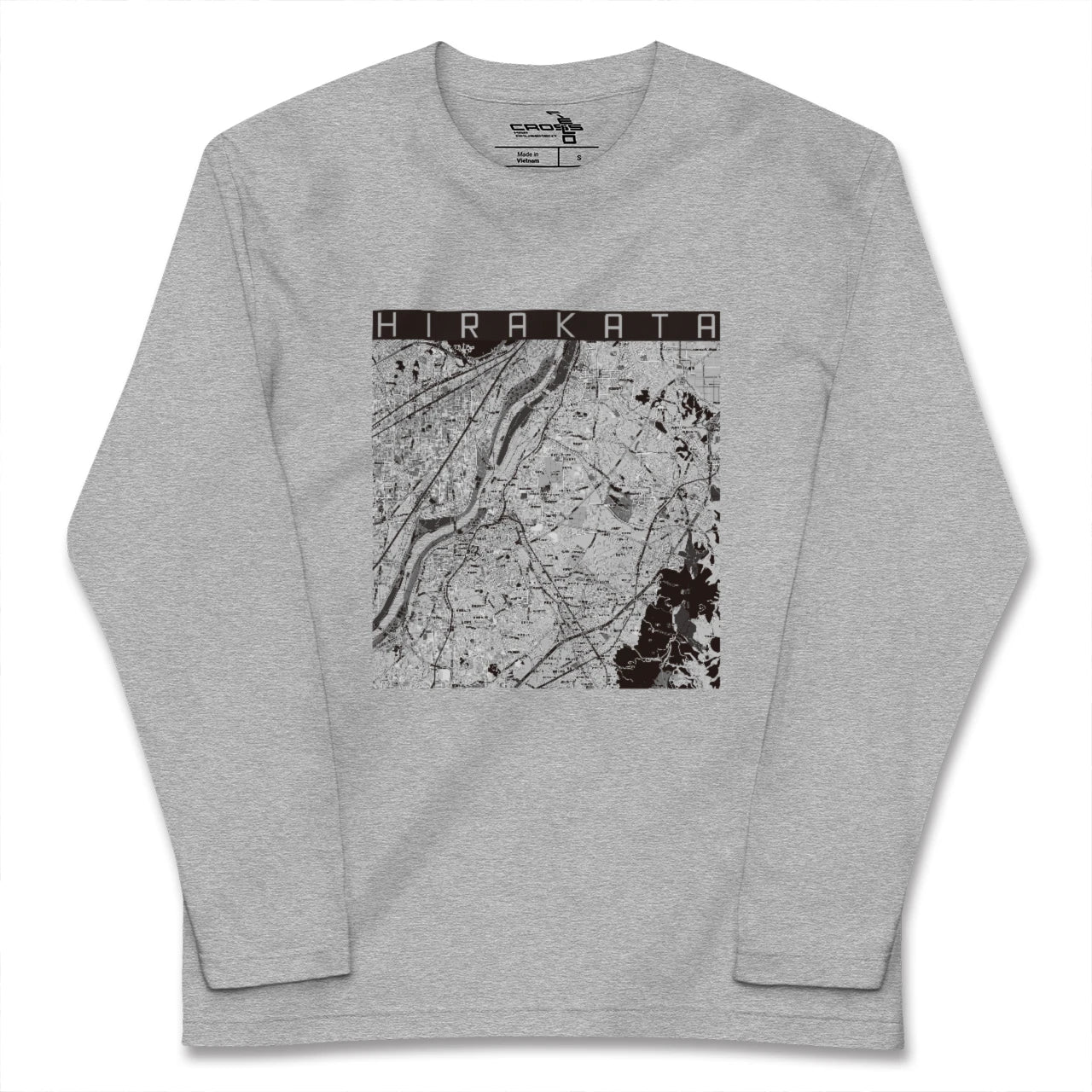 【枚方（大阪府）】地図柄ロングスリーブTシャツ