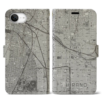 【平野（大阪府）】地図柄iPhoneケース（手帳タイプ）