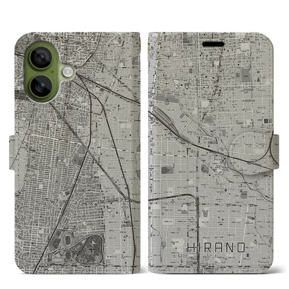 【平野（大阪府）】地図柄iPhoneケース（手帳タイプ）