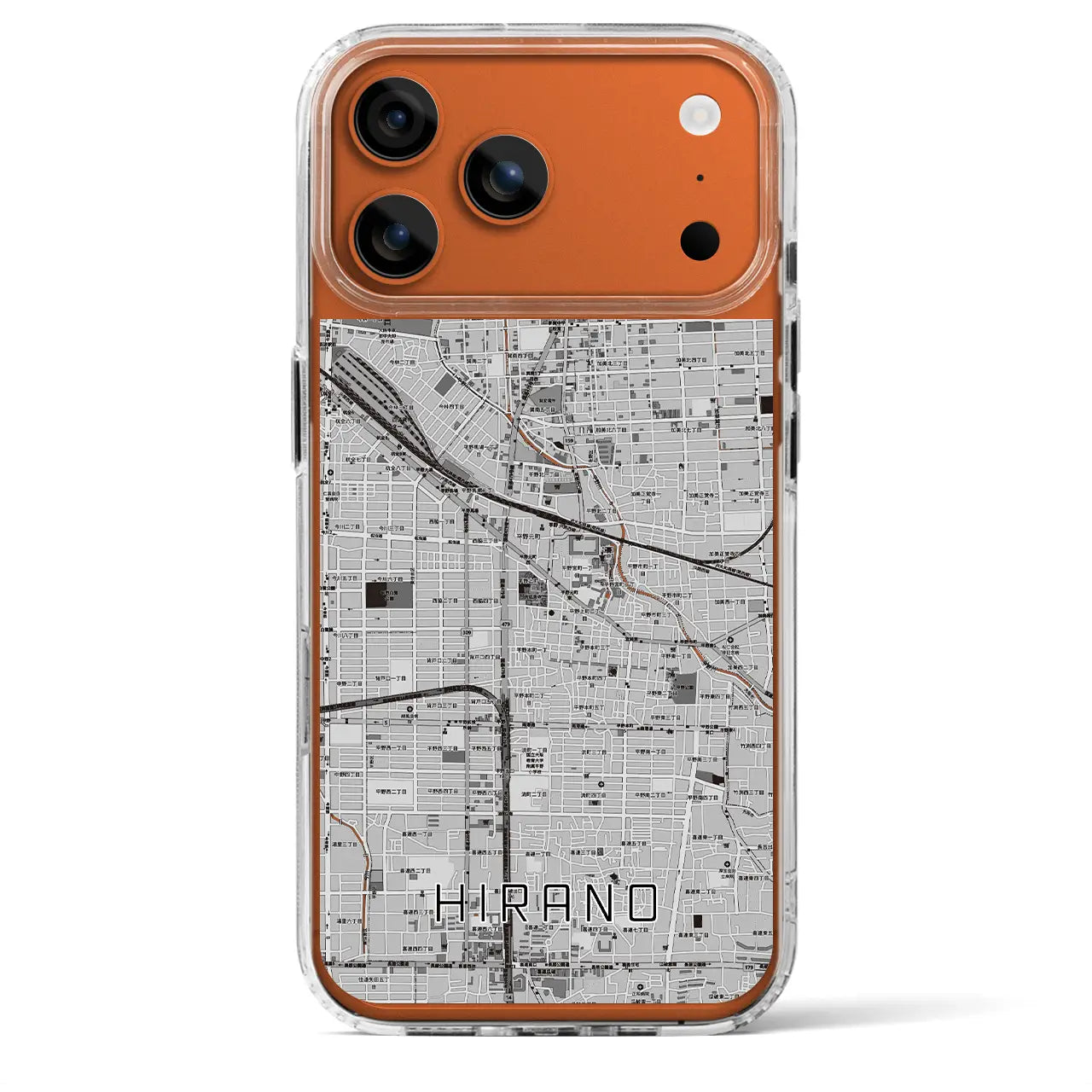 【平野（大阪府）】地図柄iPhoneケース（MagSafeタイプ）