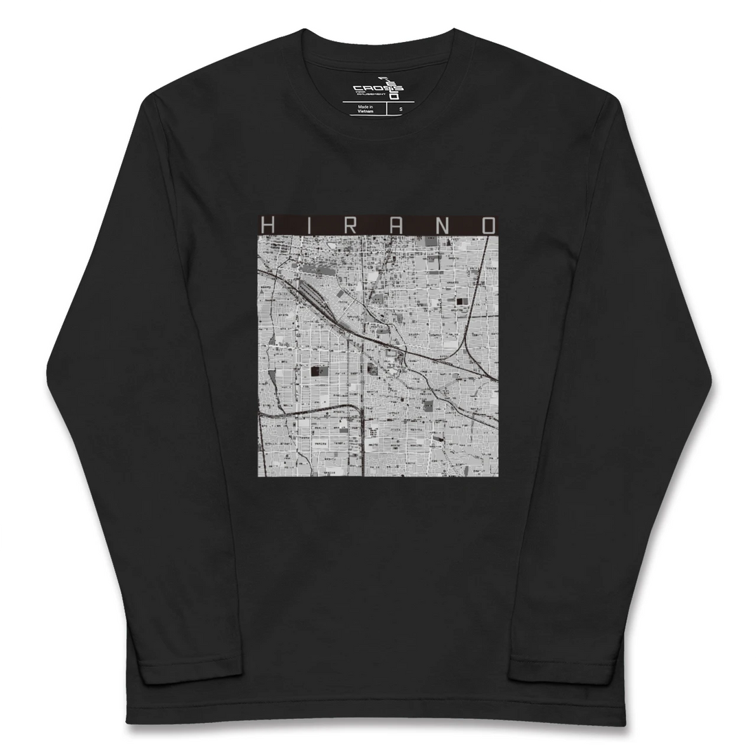 【平野(大阪府)】地図柄ロングスリーブTシャツ