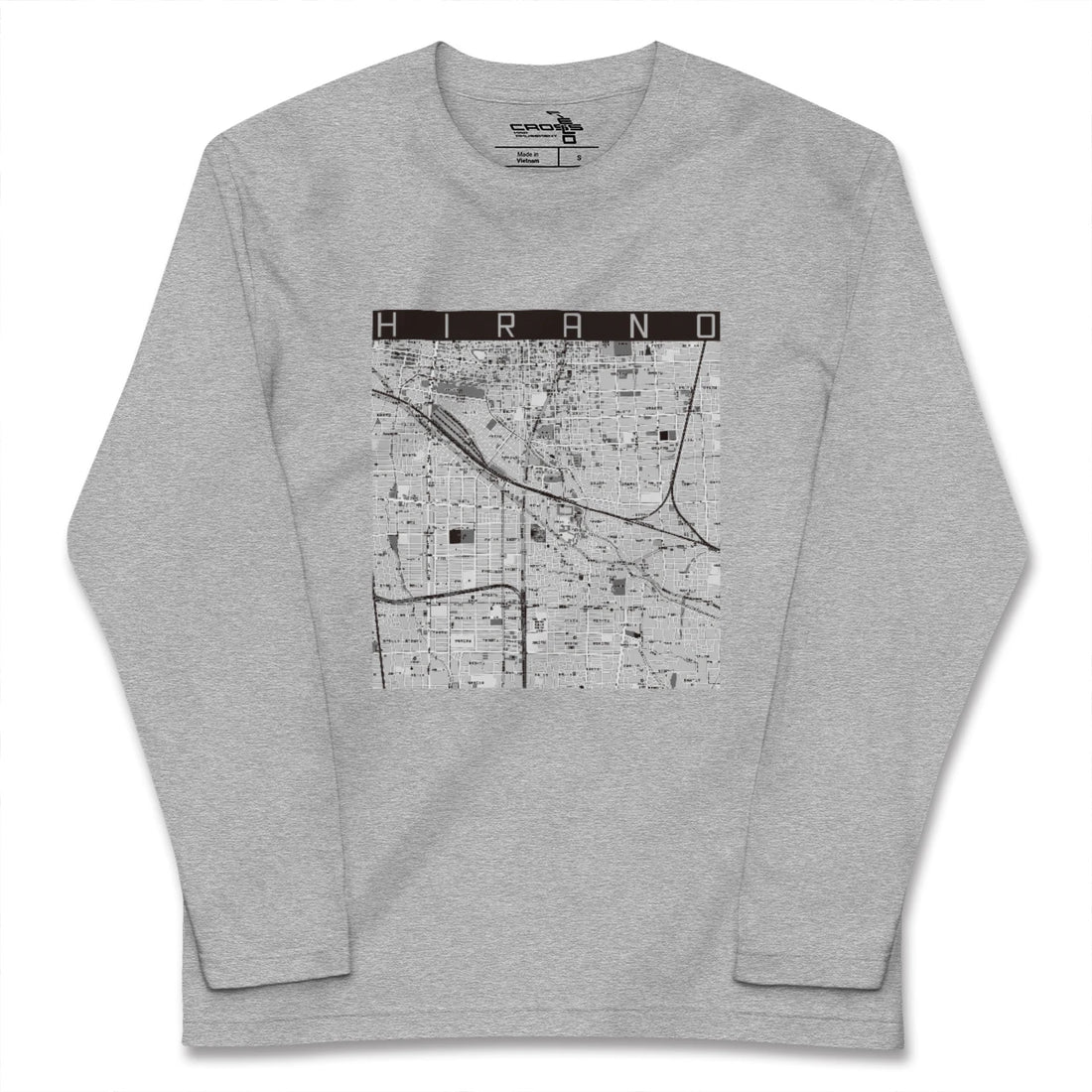 【平野（大阪府）】地図柄ロングスリーブTシャツ
