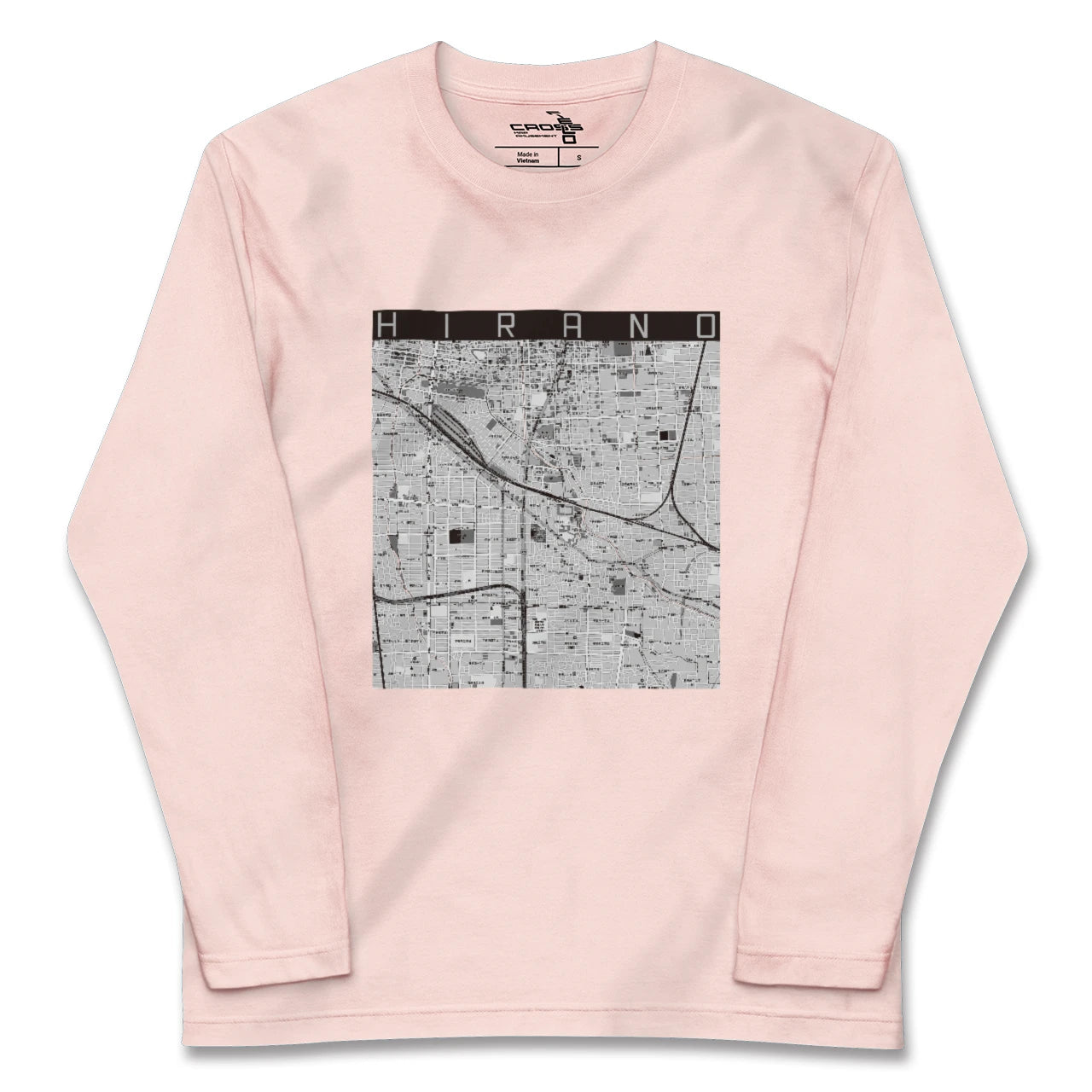 【平野（大阪府）】地図柄ロングスリーブTシャツ