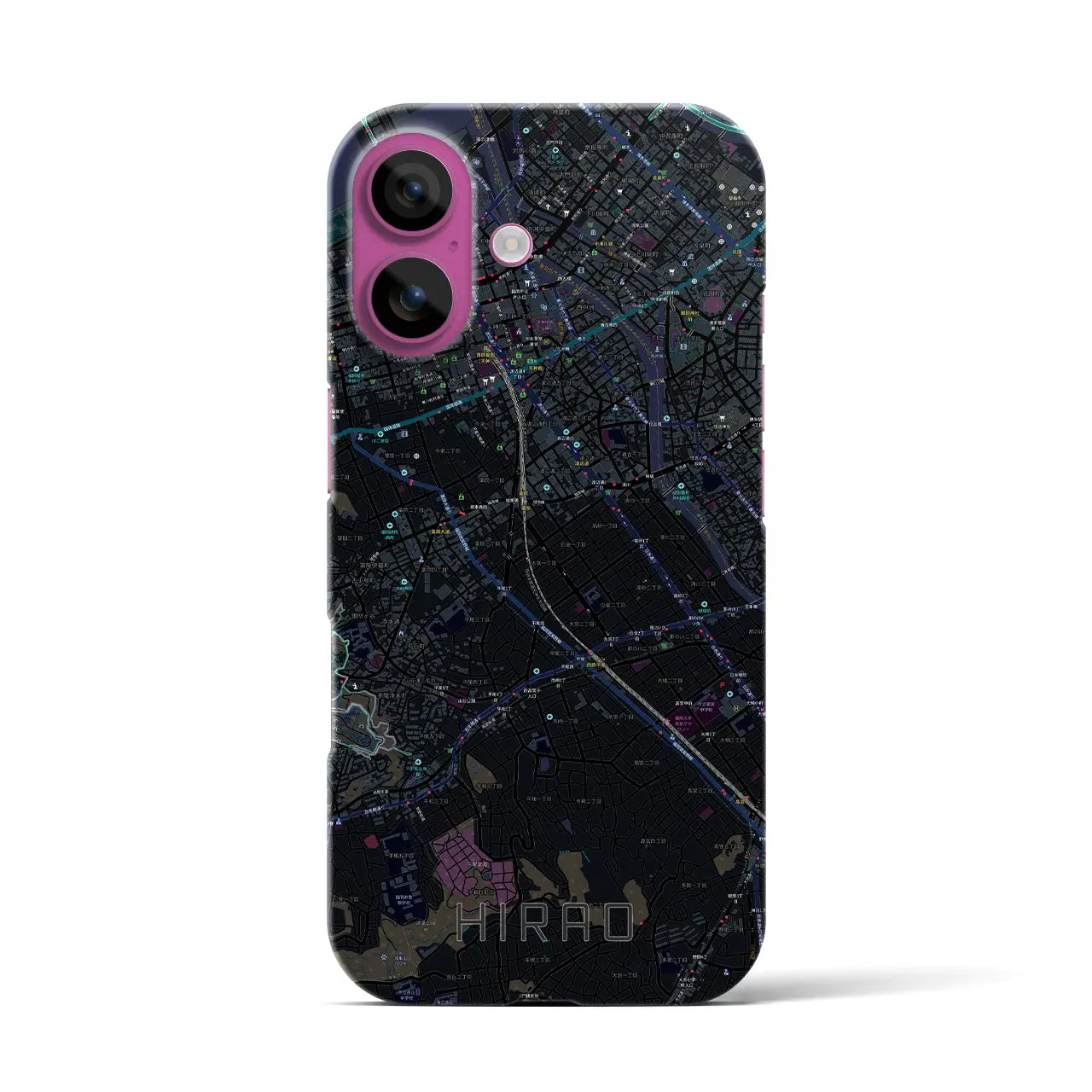 【平尾（福岡県）】地図柄iPhoneケース（バックカバータイプ）