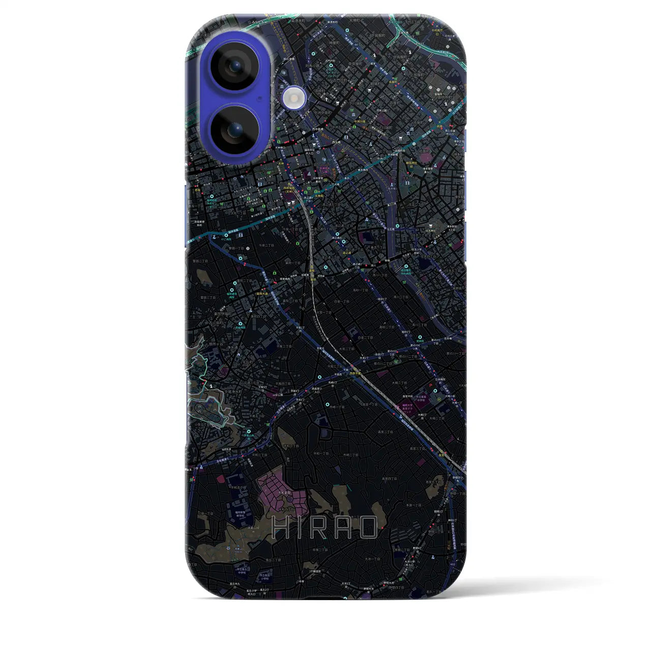 【平尾（福岡県）】地図柄iPhoneケース（バックカバータイプ）