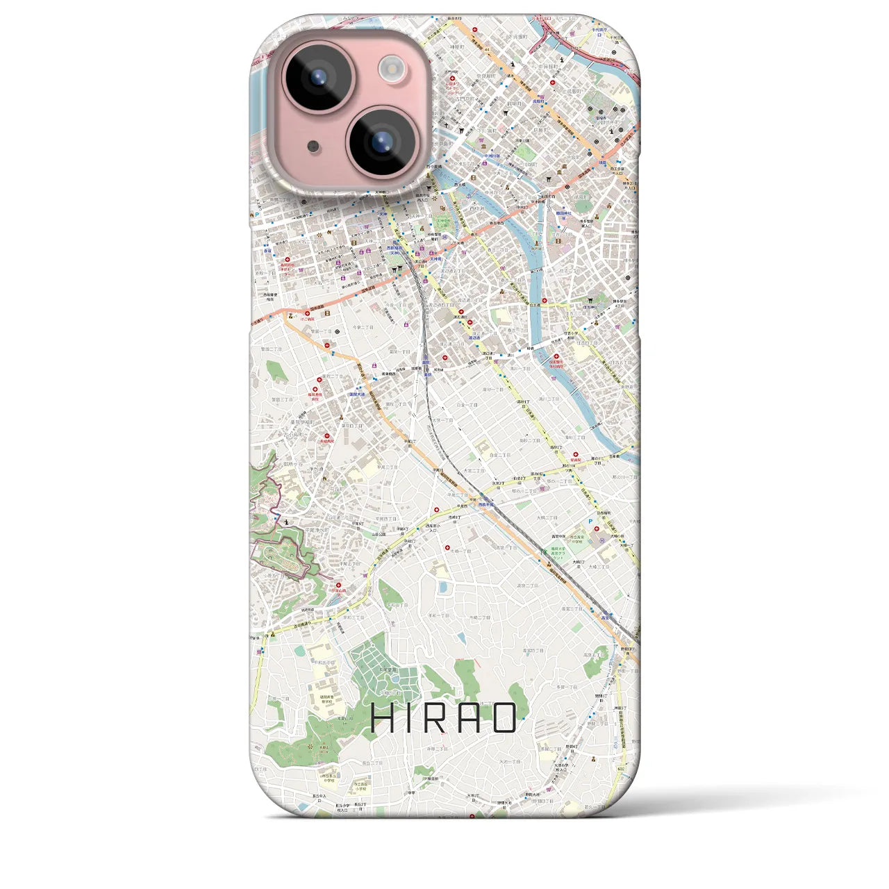 【平尾（福岡県）】地図柄iPhoneケース（バックカバータイプ）