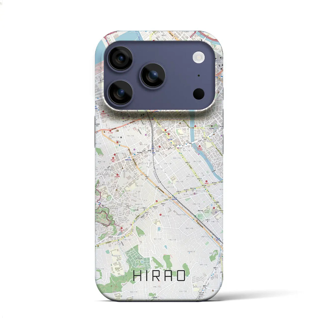 【平尾（福岡県）】地図柄iPhoneケース（バックカバータイプ）ブラック・iPhone 17 Pro Max 用