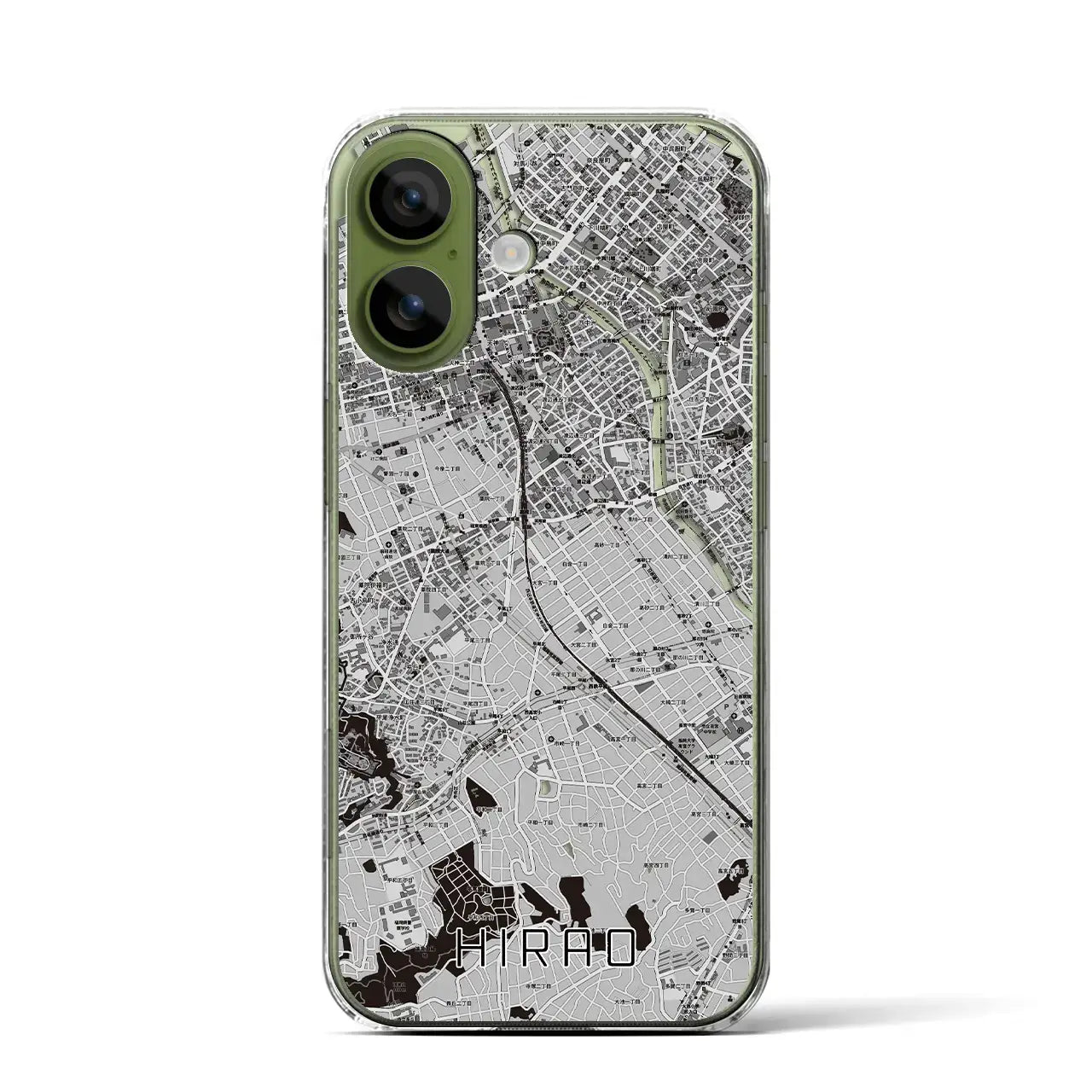 【平尾（福岡県）】地図柄iPhoneケース（クリアタイプ）