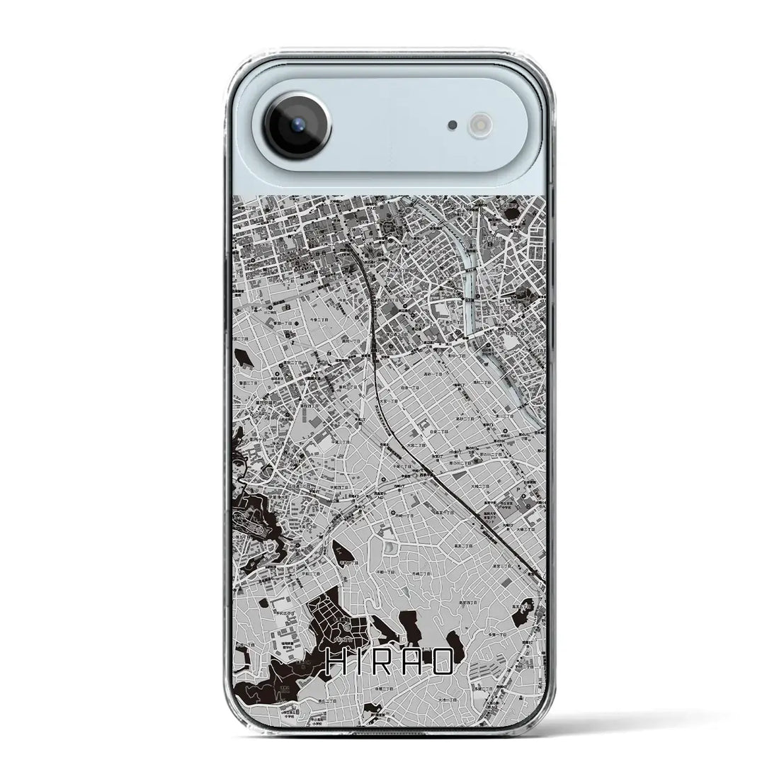 【平尾(福岡県)】地図柄iPhoneケース(クリアタイプ)モノトーン・iPhone 17 Pro Max 用