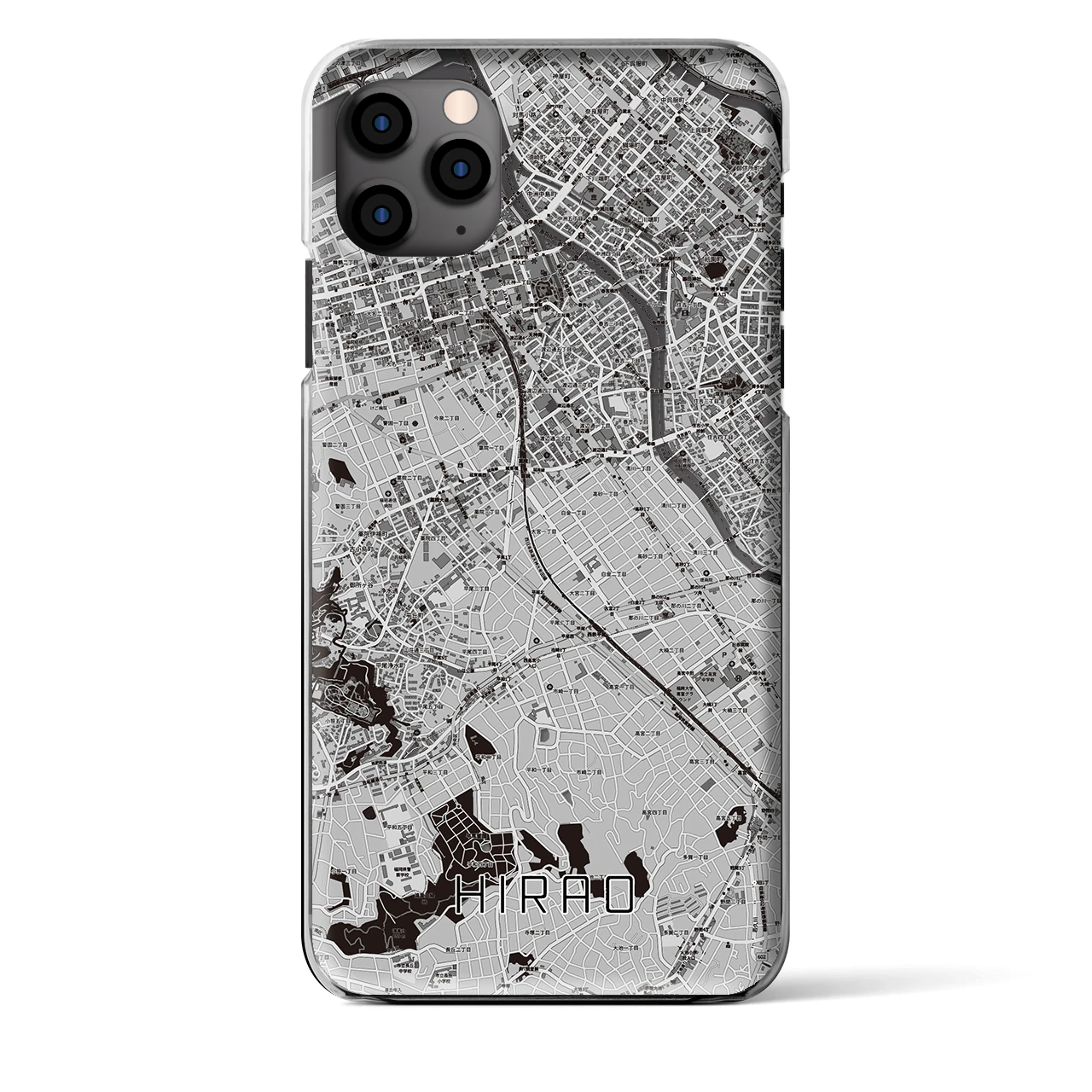 【平尾（福岡県）】地図柄iPhoneケース（クリアタイプ）