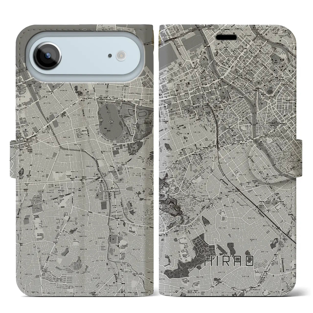 【平尾（福岡県）】地図柄iPhoneケース（手帳タイプ）