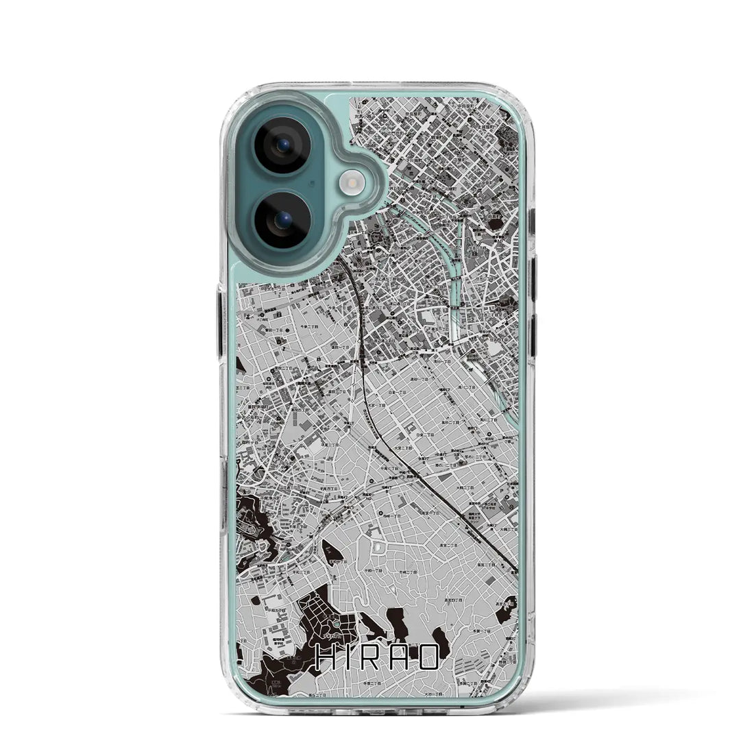 【平尾(福岡県)】地図柄iPhoneケース(MagSafeタイプ)モノトーン・iPhone 16 Pro 用