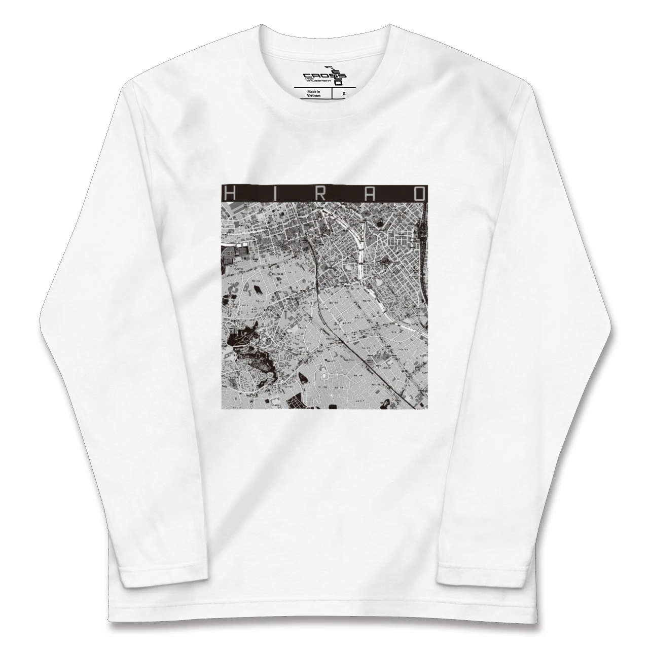 【平尾（福岡県）】地図柄ロングスリーブTシャツ
