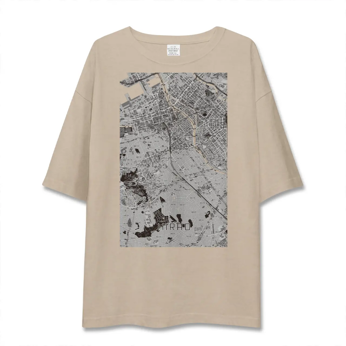 【平尾（福岡県）】地図柄ビッグシルエットTシャツ