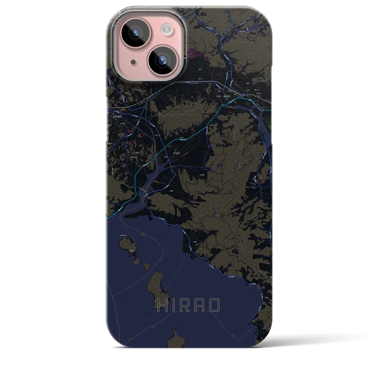 【平生（山口県）】地図柄iPhoneケース（バックカバータイプ）