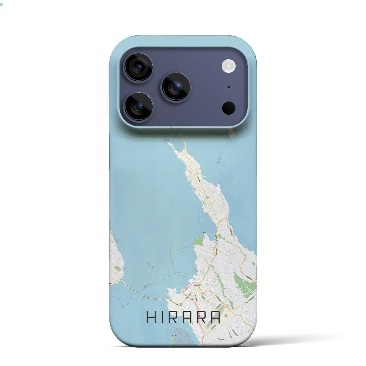 【平良（沖縄県）】地図柄iPhoneケース（バックカバータイプ）ブラック・iPhone 17 Pro Max 用