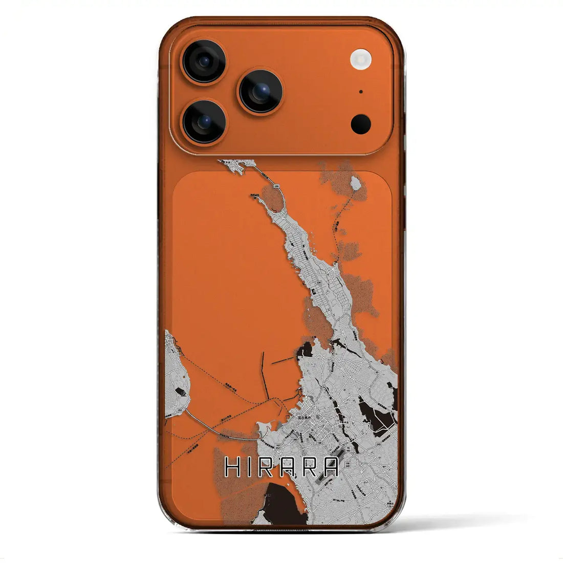 【平良(沖縄県)】地図柄iPhoneケース(クリアタイプ)モノトーン・iPhone 17 Pro Max 用