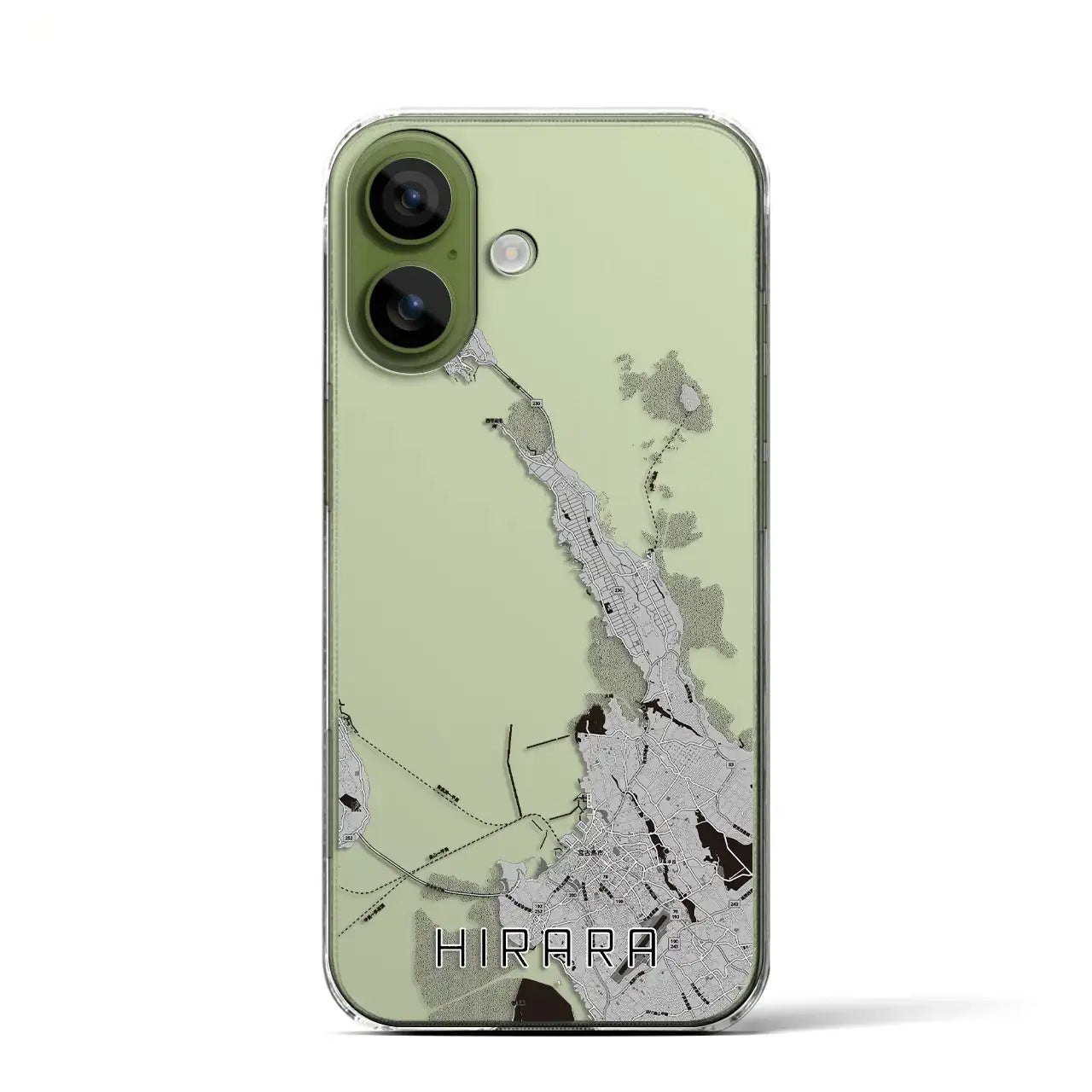 【平良（沖縄県）】地図柄iPhoneケース（クリアタイプ）モノトーン・iPhone 17 Pro Max 用