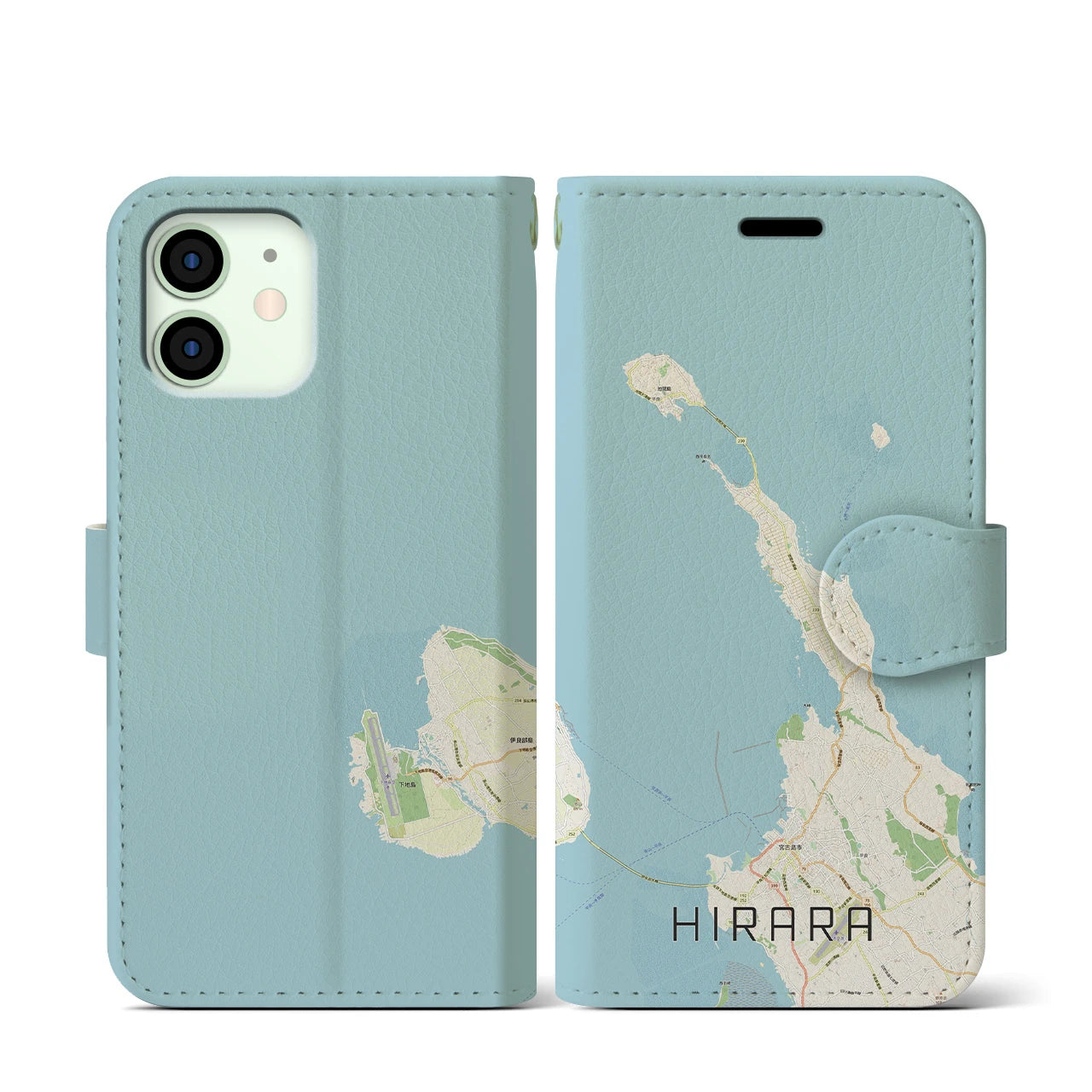 【平良（沖縄県）】地図柄iPhoneケース（手帳タイプ）