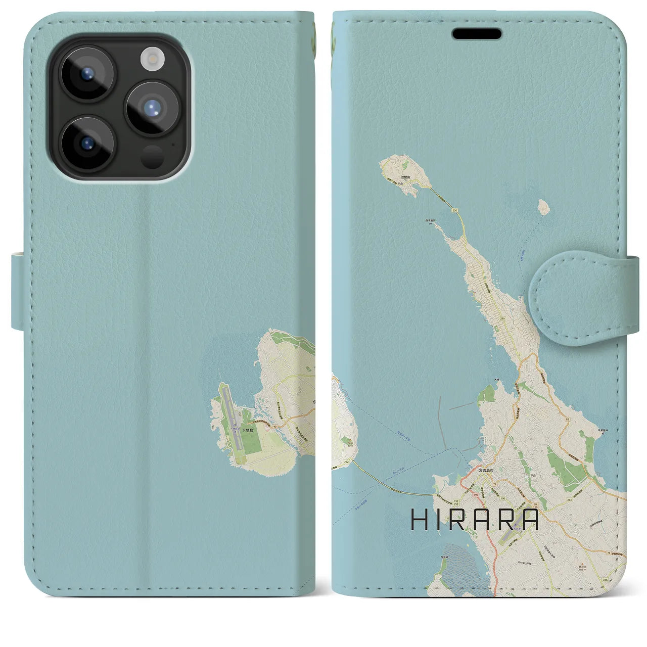 【平良（沖縄県）】地図柄iPhoneケース（手帳タイプ）
