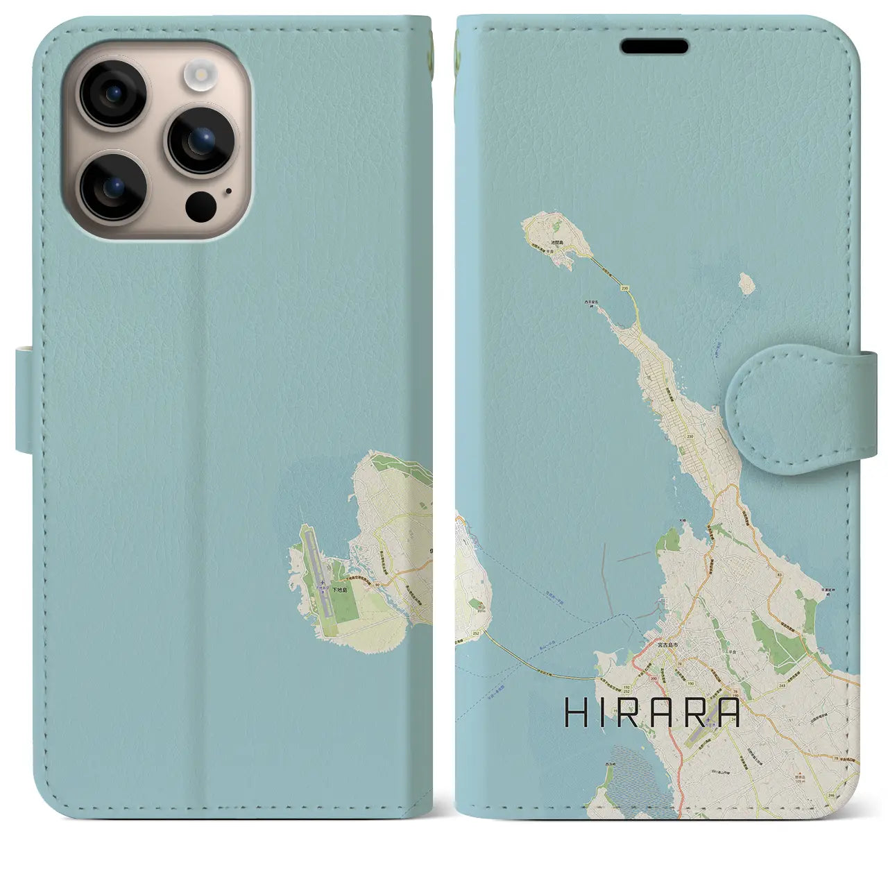 【平良（沖縄県）】地図柄iPhoneケース（手帳タイプ）