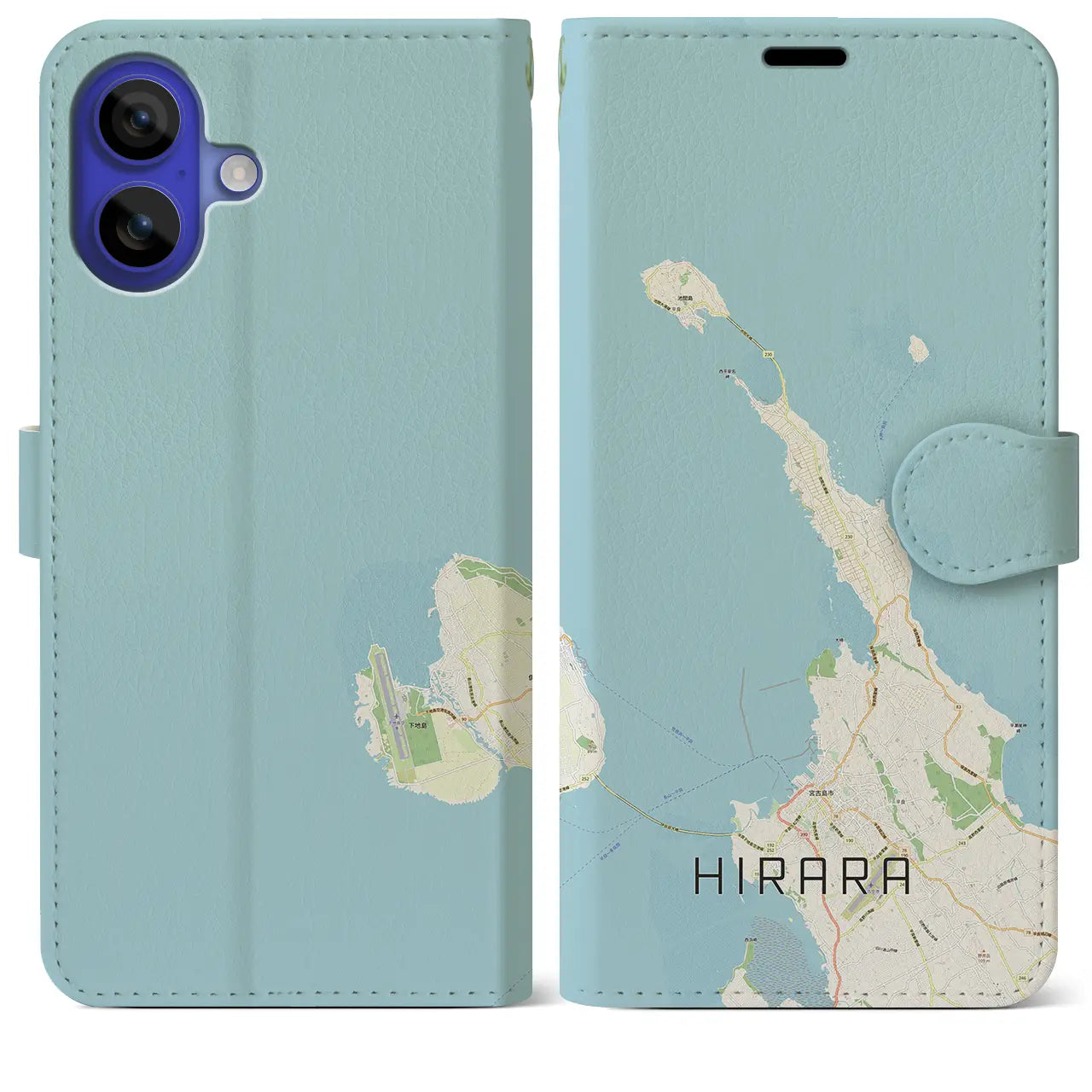 【平良（沖縄県）】地図柄iPhoneケース（手帳タイプ）