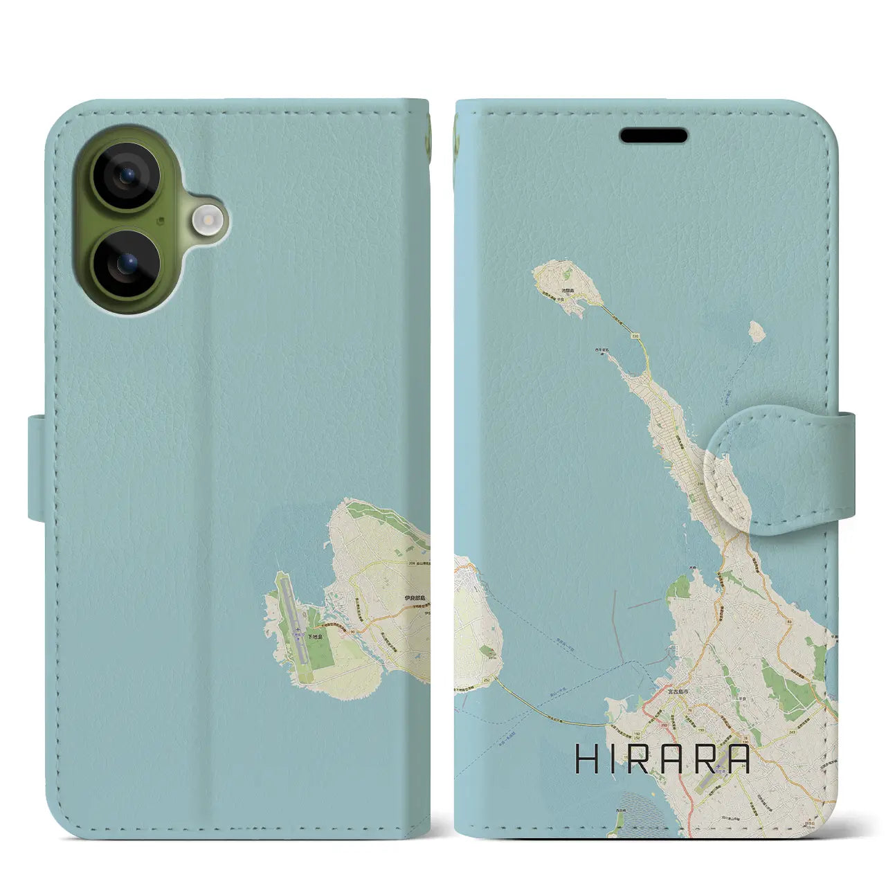 【平良（沖縄県）】地図柄iPhoneケース（手帳タイプ）