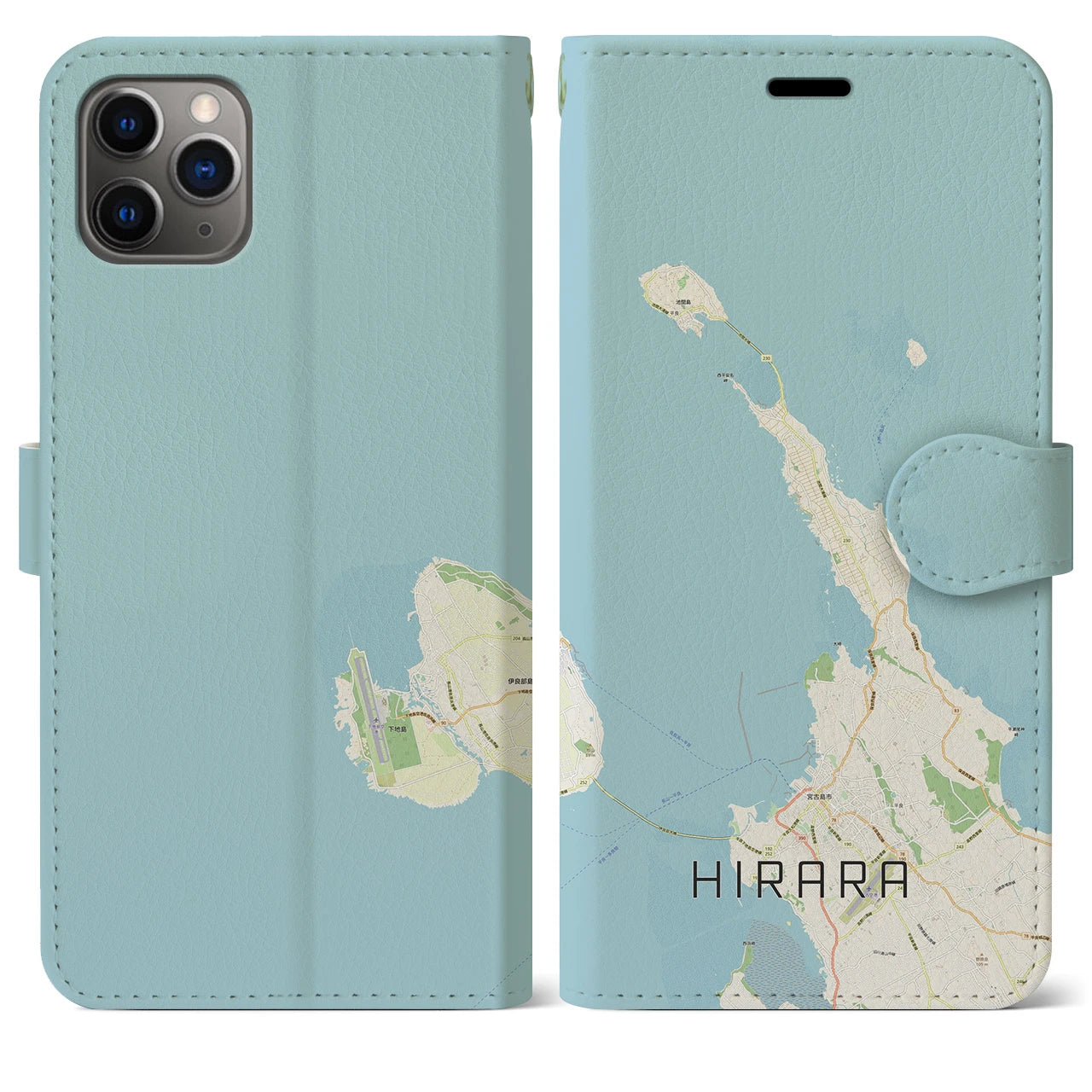 【平良（沖縄県）】地図柄iPhoneケース（手帳タイプ）