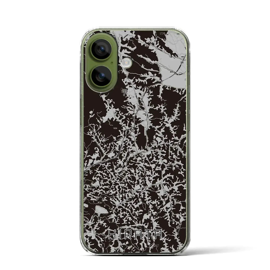 【平田（福島県）】地図柄iPhoneケース（クリアタイプ）モノトーン・iPhone 17 Pro Max 用