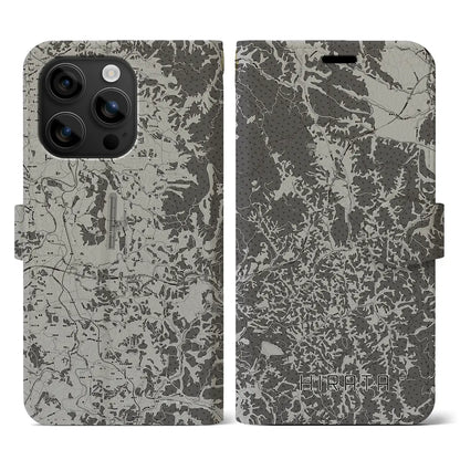 【平田（福島県）】地図柄iPhoneケース（手帳タイプ）モノトーン・iPhone 16 用