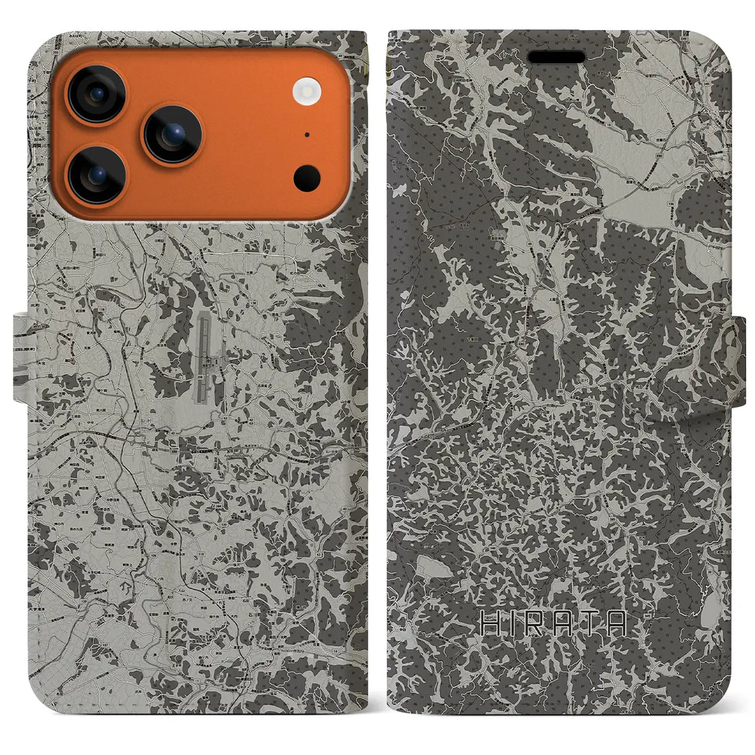 【平田（福島県）】地図柄iPhoneケース（手帳タイプ）