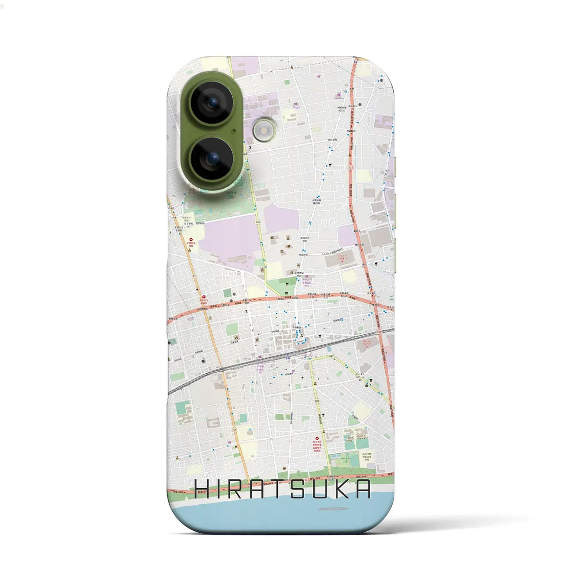 【平塚（神奈川県）】地図柄iPhoneケース（バックカバータイプ）ナチュラル・iPhone 17 Pro Max 用