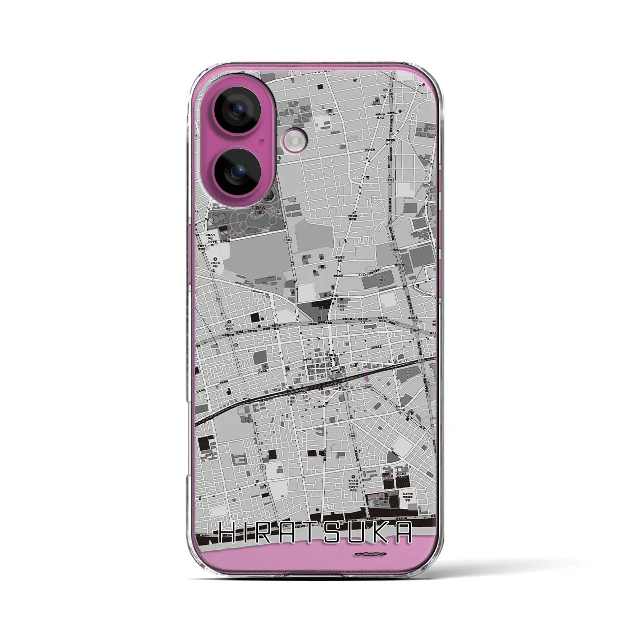 【平塚（神奈川県）】地図柄iPhoneケース（クリアタイプ）