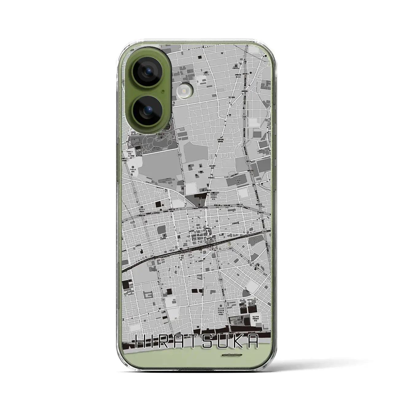 【平塚（神奈川県）】地図柄iPhoneケース（クリアタイプ）