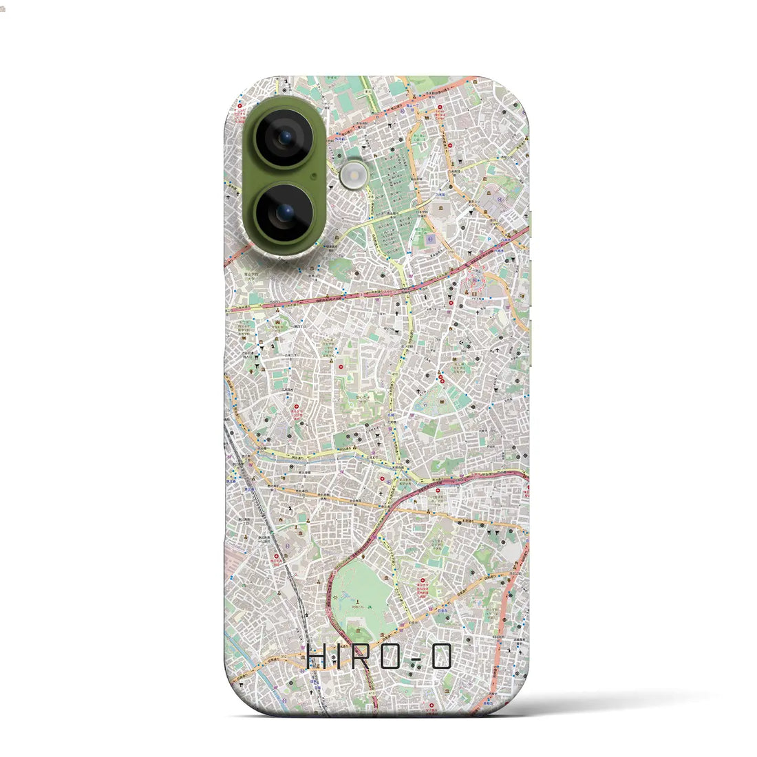 【広尾（東京都）】地図柄iPhoneケース（バックカバータイプ）ナチュラル・iPhone 17 Pro Max 用