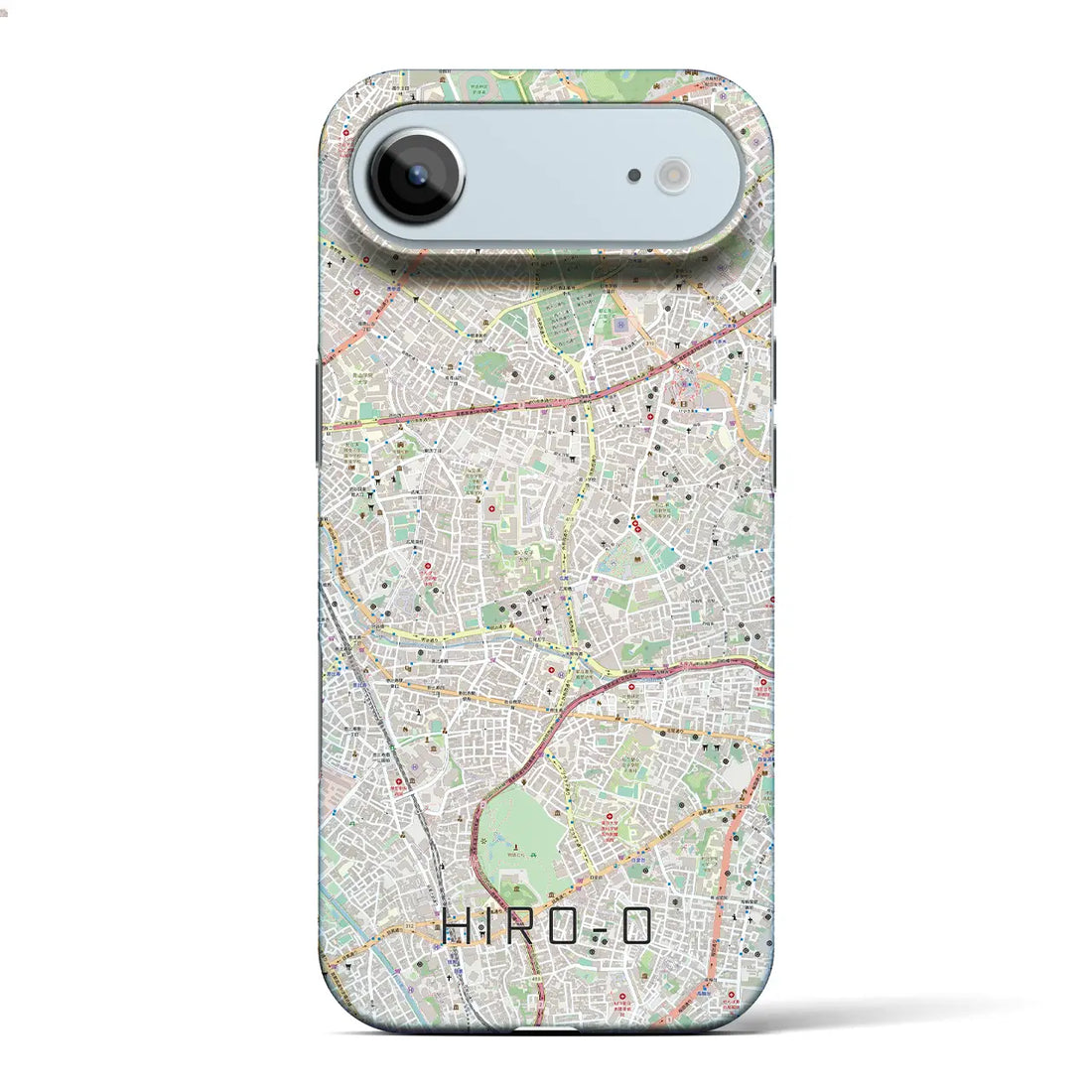 【広尾（東京都）】地図柄iPhoneケース（バックカバータイプ）ブラック・iPhone 17 Pro Max 用