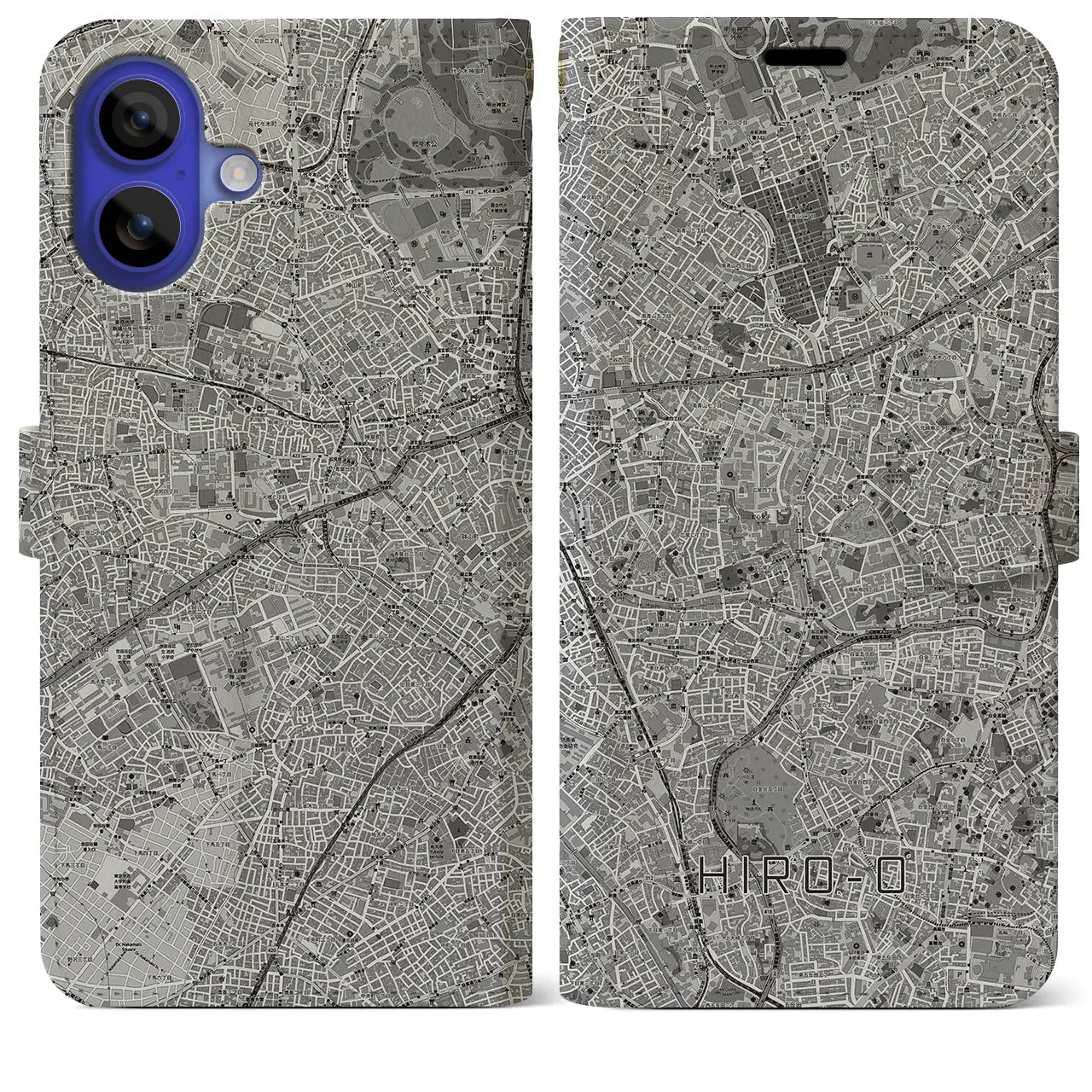 【広尾（東京都）】地図柄iPhoneケース（手帳タイプ）