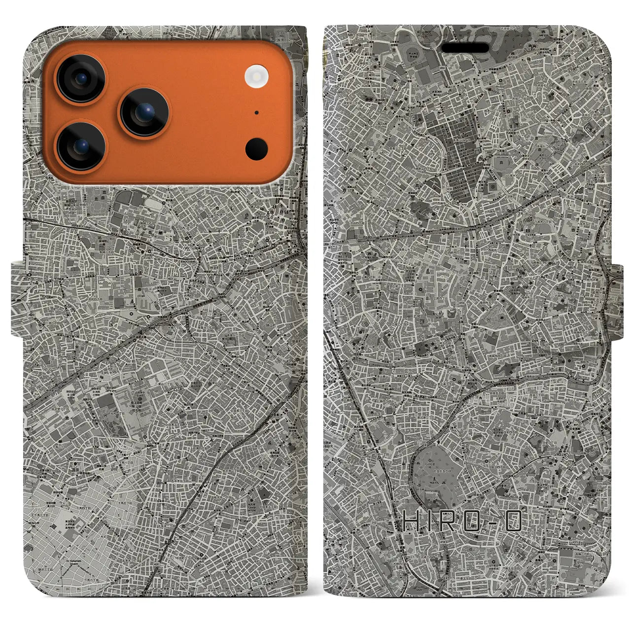 【広尾（東京都）】地図柄iPhoneケース（手帳タイプ）
