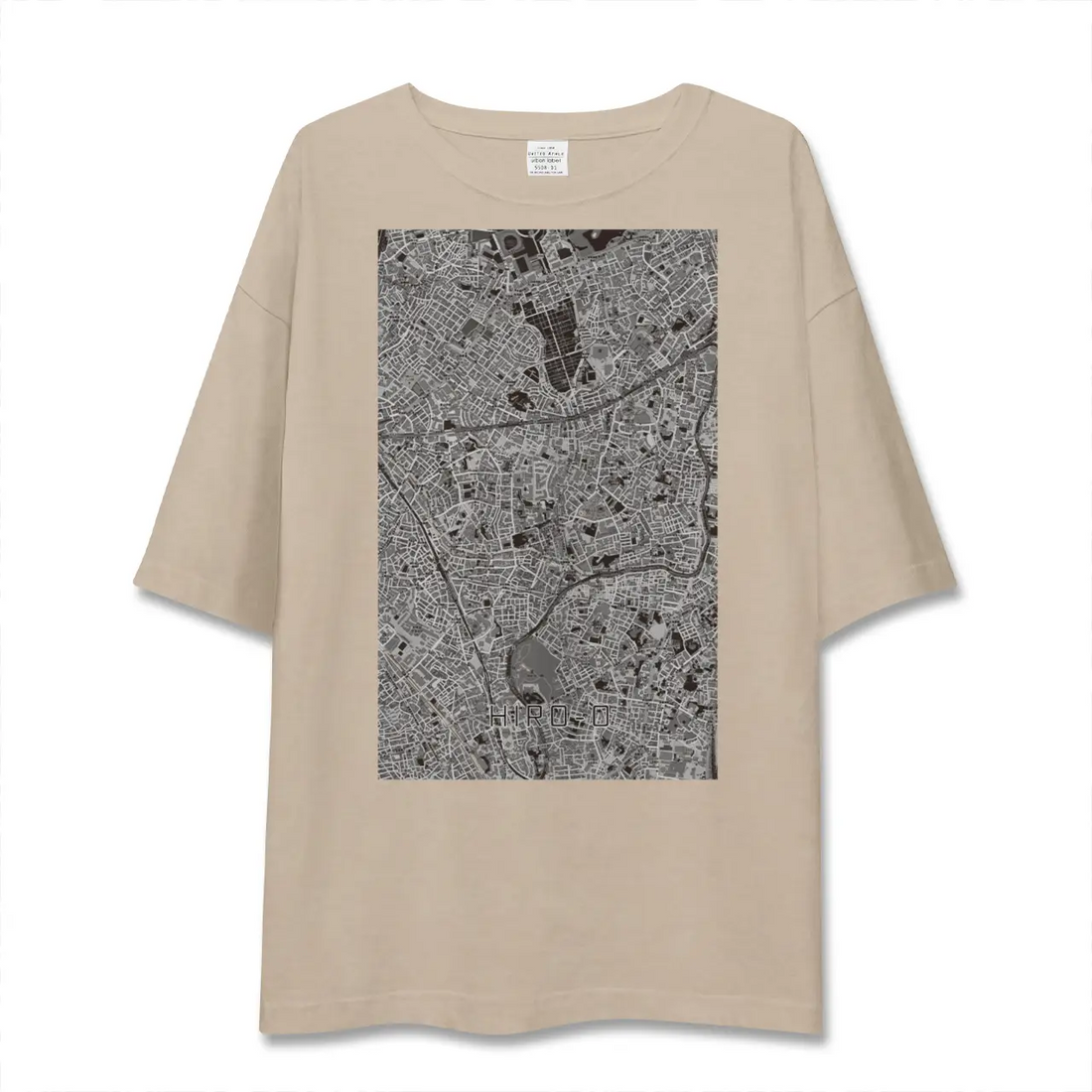 【広尾（東京都）】地図柄ビッグシルエットTシャツ