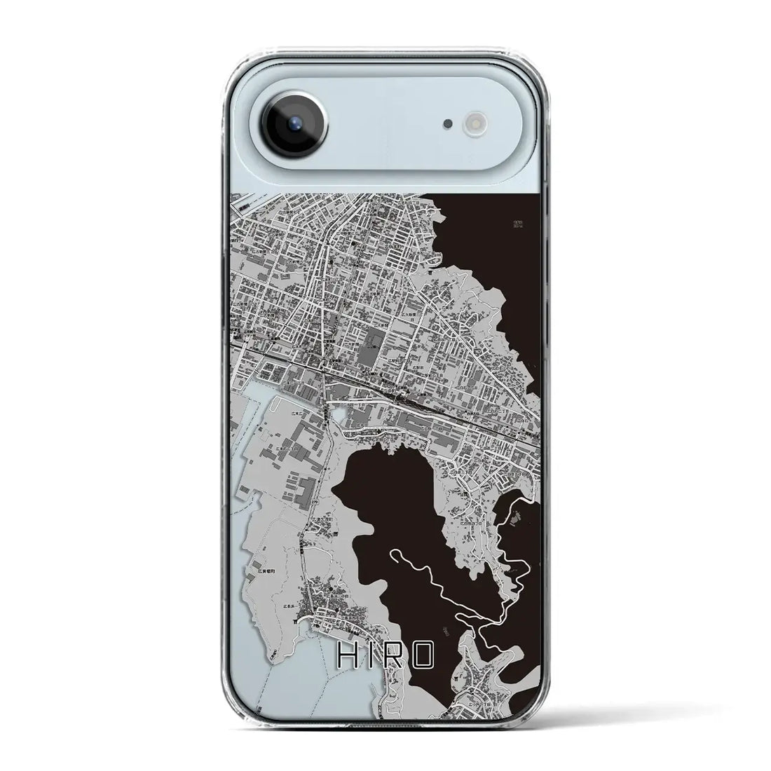 【広(広島県)】地図柄iPhoneケース(クリアタイプ)モノトーン・iPhone 17 Pro Max 用