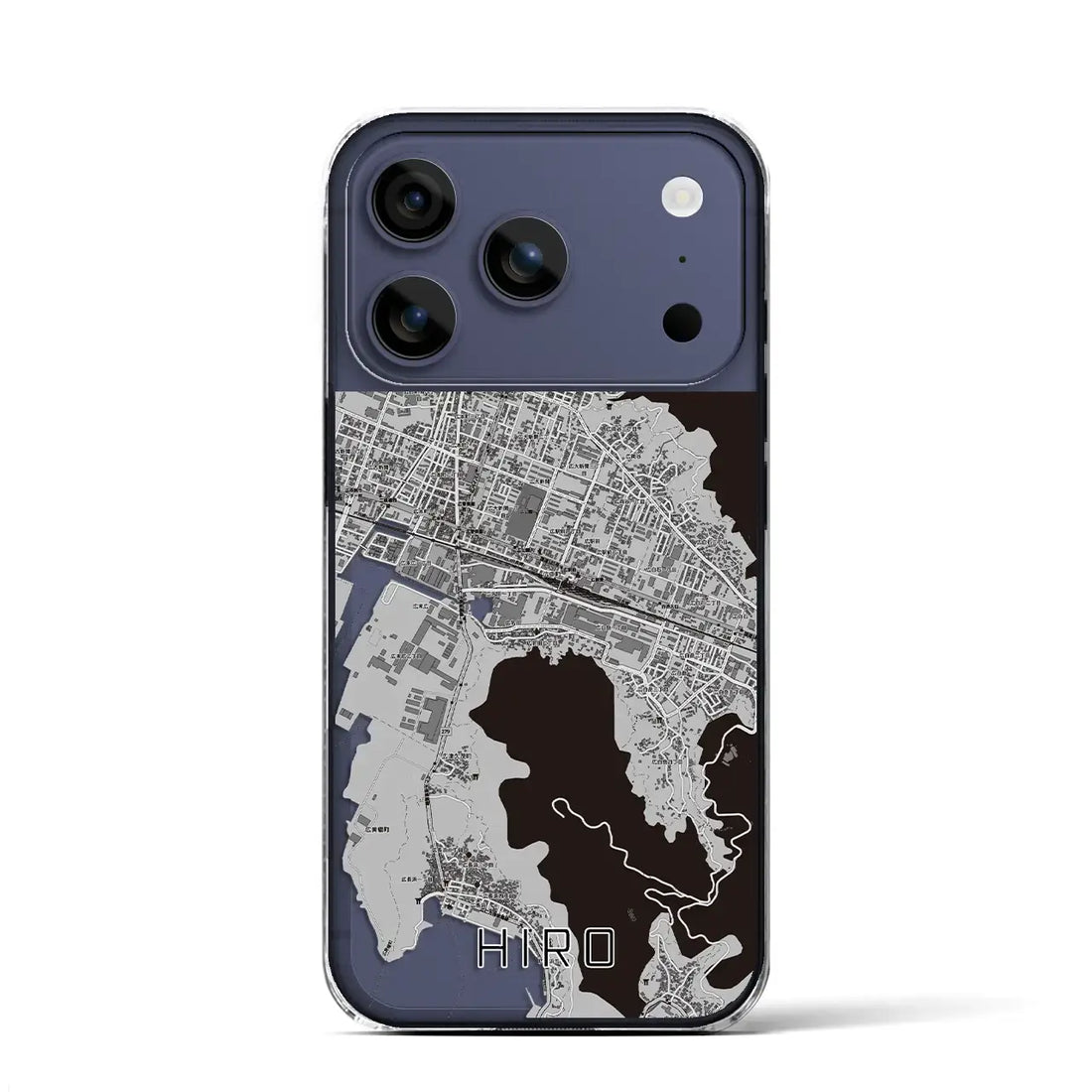 【広（広島県）】地図柄iPhoneケース（クリアタイプ）モノトーン・iPhone 17 Pro Max 用