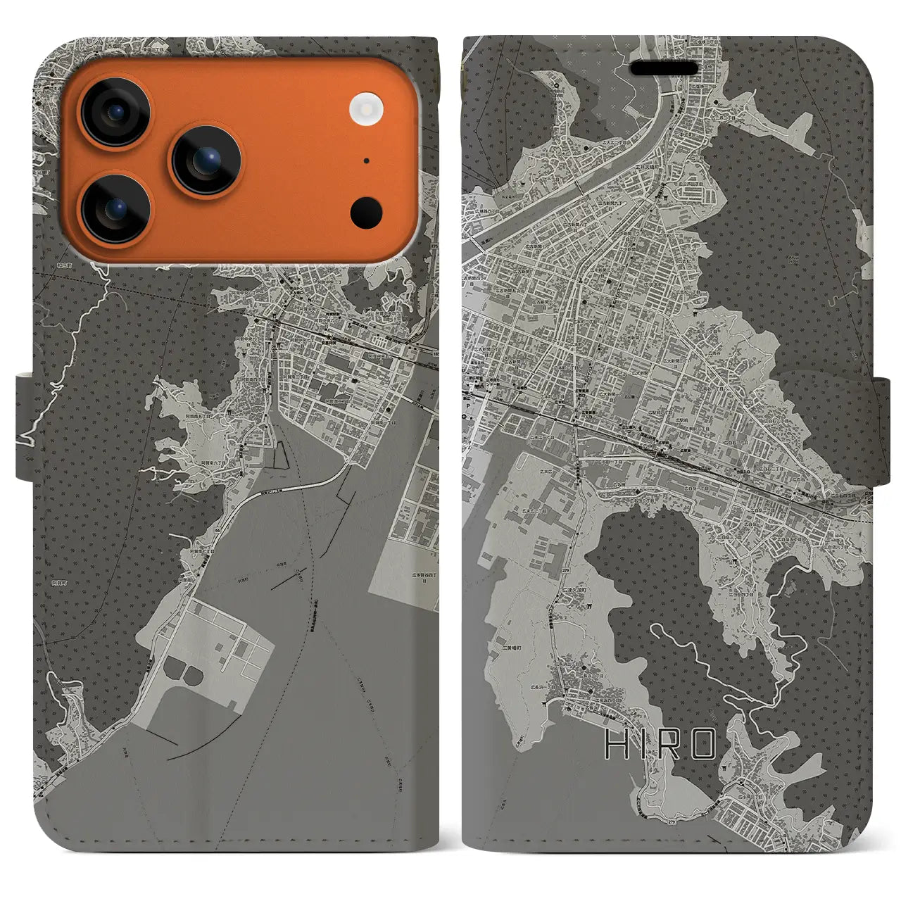 【広（広島県）】地図柄iPhoneケース（手帳タイプ）